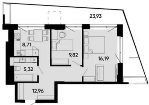 Продаж 2 кімнатна квартира в м. Львів. ЖК Lennona Resident, 15поверх - 3/5