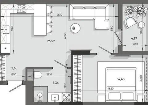 1-Bedroom Apartment for Sale in Orlan Resident, 8th Floor - 5/5