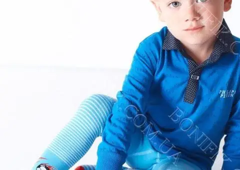 Бавовняні блакитні колготки для хлопчиків з малюнком "футбольний м'ячик" (арт. D 020-1)