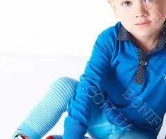 Бавовняні блакитні колготки для хлопчиків з малюнком "футбольний м'ячик" (арт. D 020-1)