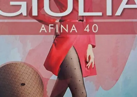 Жіночі колготки з імітацією сітки в горошок AFINA 40 DEN (model 5) - 1/5