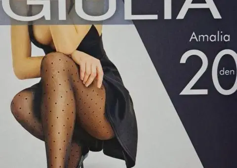 Колготки жіночі в горошок з імітацією сітки AMALIA 20 DEN (model 1) - 1/9