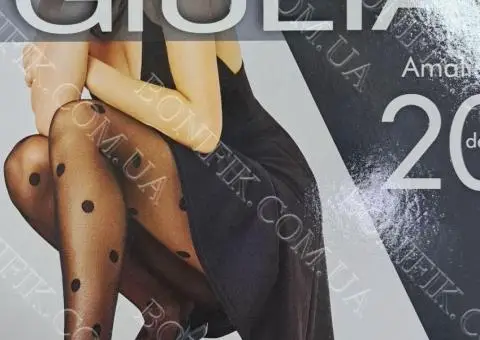 Жіночі колготки в крупний горошок AMALIA 20 DEN (model 11) - 1/5