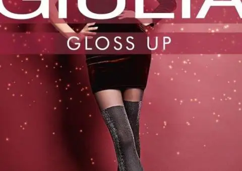 Жіночі колготки з блиском і імітованними ботфортами GLOSS UP 60 DEN (model 2)