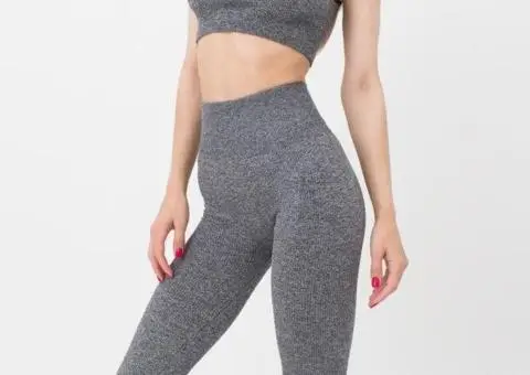 Жіночі меланжеві спортивні леггінси Leggings Rib Melange - 2/7