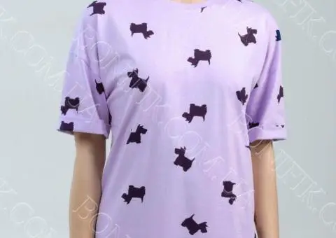Жіноча піжама з собачками "Lavender Puppies" (футболка+шорти) (12062) (арт. 1407) - 1/3