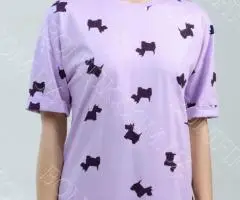 Жіноча піжама з собачками "Lavender Puppies" (футболка+шорти) (12062) (арт. 1407)