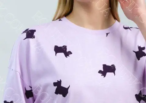 Жіноча піжама з собачками "Lavender Puppies" (футболка+шорти) (12062) (арт. 1407) - 3/3