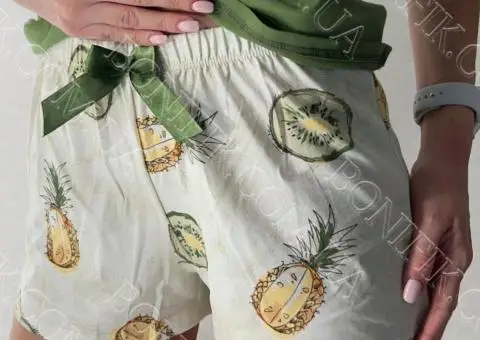 Жіночий комплект піжами (футболка+шорти) "Pineapple" (12007) (арт. 1553) - 6/6