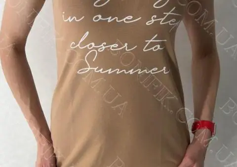Жіночий домашній сарафан карамельного кольору з принтом (16401) (арт. 1846) - 2/5