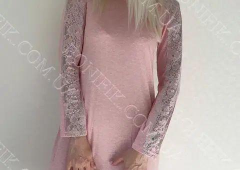 Жіноча нічна сорочка з мереживом "Tea Rose" (арт. LDМ 100/09/01) - 2/10
