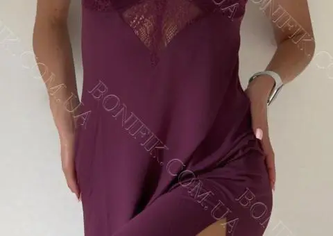 Жіноча нічнушка на тонкій бретелі з колекції "Cabernet" (арт. LDM 118/15/01) - 1/7