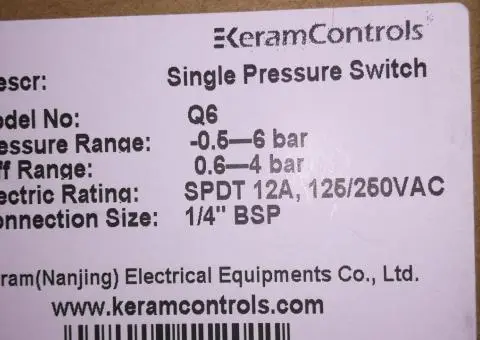 Датчики реле тиску серія Q від компанії Keram Controls & Equipments Co., Ltd. - 2/9