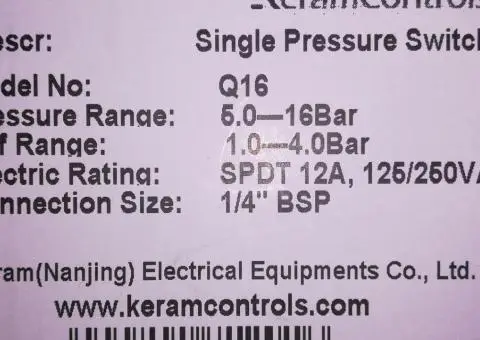 Датчики реле тиску серія Q від компанії Keram Controls & Equipments Co., Ltd. - 3/9
