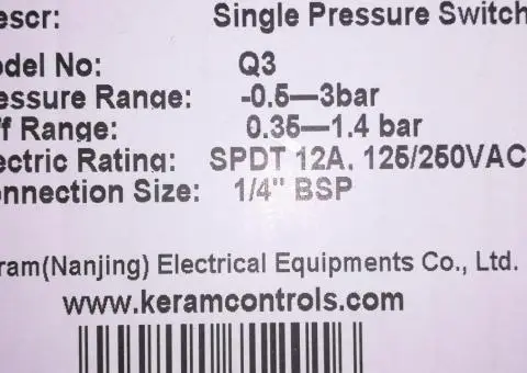 Датчики реле тиску серія Q від компанії Keram Controls & Equipments Co., Ltd. - 4/9