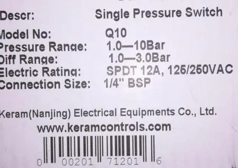 Датчики реле тиску серія Q від компанії Keram Controls & Equipments Co., Ltd. - 5/9