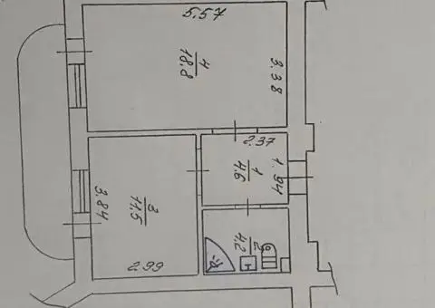 Продам 1кімнатну квартиру в цегляному будинку,вулиця Шевченка - 1/3