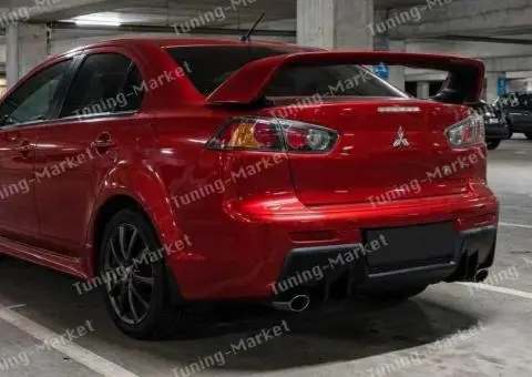 Накладка Диффузор Evolution на задний бампер Mitsubishi Lancer X - 1/3