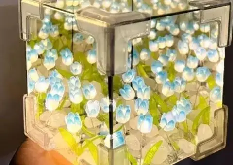 Декоративні світильники-кубики з 3D-квітами - 2/3