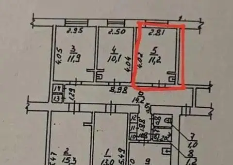 ! Комнатная квартира в камуне На Краснова - 1/3
