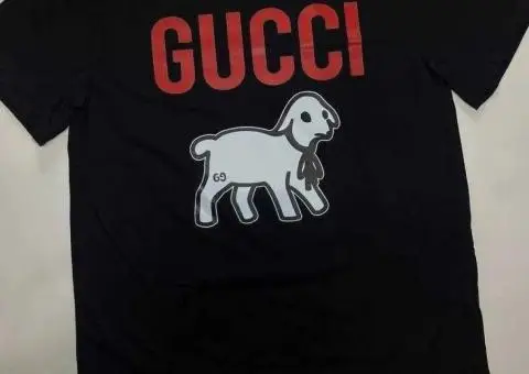 Футболка Gucci drip drill/Гучі з ягням/GUCCI/вівцею/чорна/футболки - 2/3
