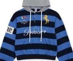 Protocol index fw25 stripe polo hoodie