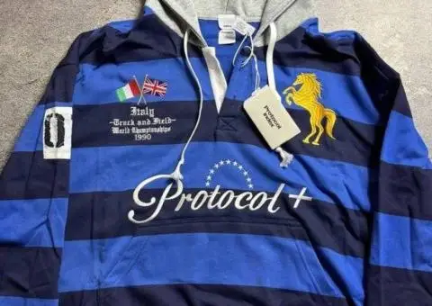 Protocol index fw25 stripe polo hoodie - 3/3