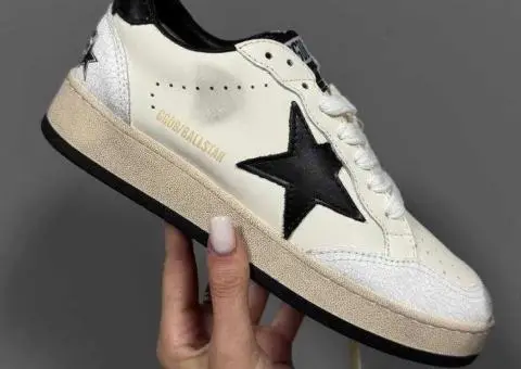 GOLDEN GOOSE кожаные белые кеды женские оригинал италия кроссовки - 1/3