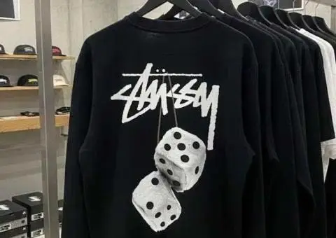 Чорний Світшот Stussy — Кофта Стусси Fuzzy Dice — XS S M L XL - 3/3