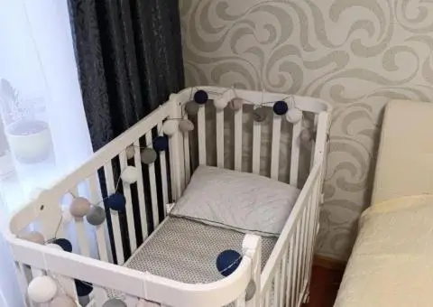 Ліжко дитяче на колесах "Верес ЛД 5" матрац Baby Veres "Hollowfiber - 1/3