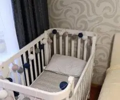 Ліжко дитяче на колесах "Верес ЛД 5" матрац Baby Veres "Hollowfiber