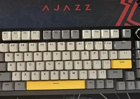 Клавиатура AJAZZ светло-серая жёлтая | RGB | Магазин + гарантия - 1/3