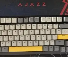 Клавиатура AJAZZ светло-серая жёлтая | RGB | Магазин + гарантия