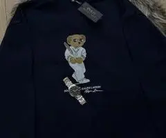 кофта polo ralph lauren bear, свитшот ralph lauren grey/blue