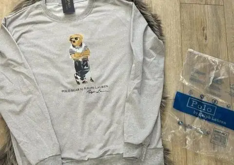кофта polo ralph lauren bear, свитшот ralph lauren grey/blue - 3/3