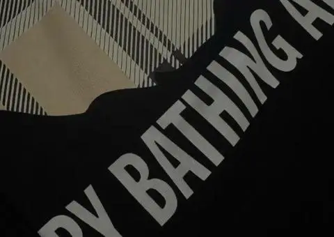 чорна Футболка Burberry Bape барбери бейп - 2/3