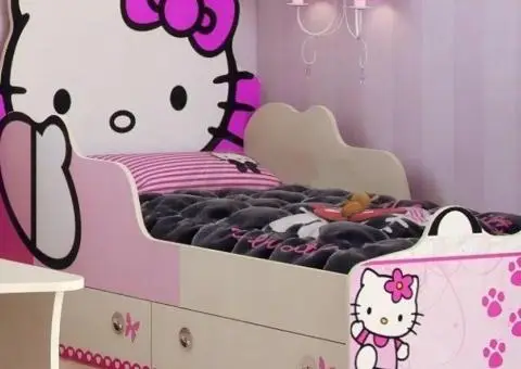 Ліжко дитяче з ящиками Хелло Китти Hello Kitty для дівчинки - 1/3