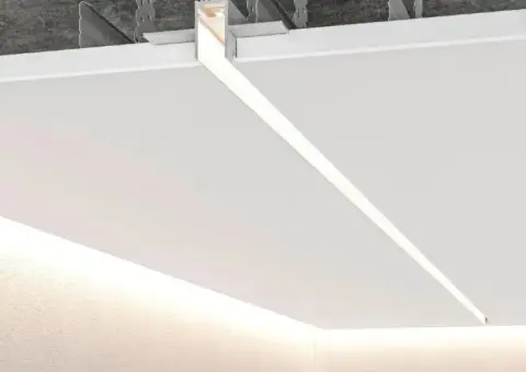 Алюмінієвий профіль тіньового шва 13мм роздільний з LED без покриття 2,5м