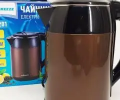 Електрочайник-термос металевий SeaBreeze SB-0201, стильний електричний чайник, безшумний чайник
