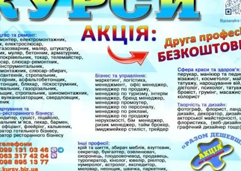 Курси кондитер, штукатур, перукар, тесдяр, токар