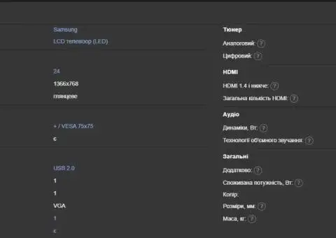 Телевізор Samsung UE24H4070 - 1/3