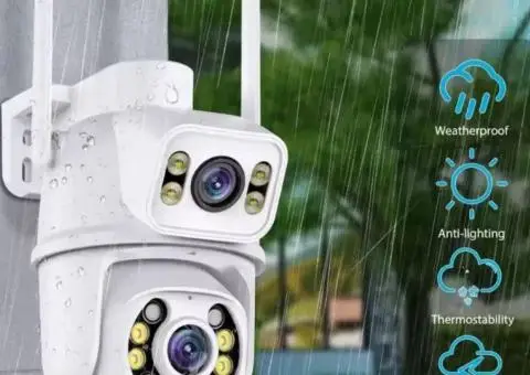 Подвійна ICSee WIFI ptz 8мп камера відеонагляду вулична поворотна Q28 - 2/3