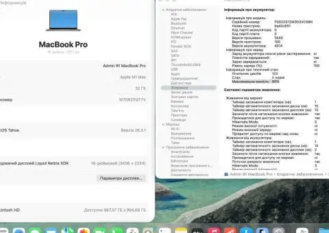MacBook Pro 16' 2021р. M1 Max_32 GPU / 32Gb RAM_1000gb SSD_95% Батарея - 2/3