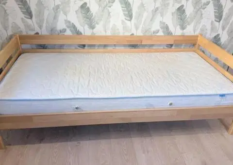 Ліжко деревяне 90*200 з ортопедичним матрацом - 2/3