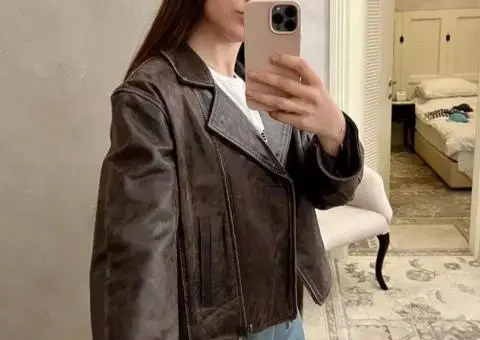 Косуха/Шкіряна куртка Massimo Dutti - 2/3
