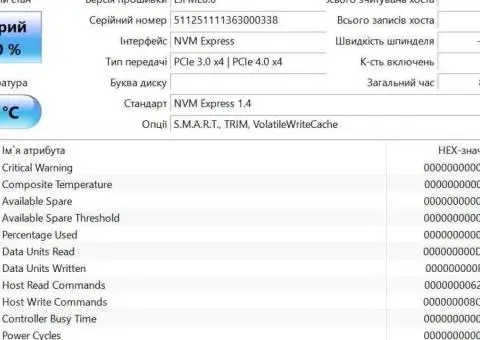 майже новий M.2 SSD диск 500GB MSI Spatium M450 (PCI-e 3.0-4.0 x4. NVMe) - 1/3