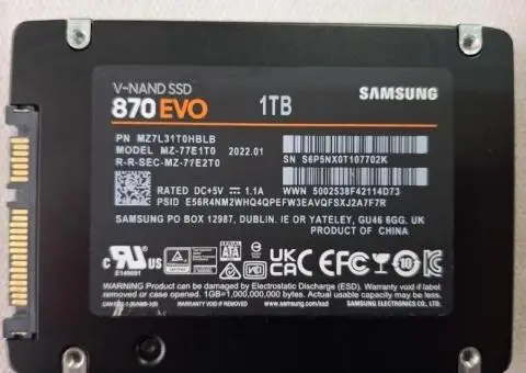 SSD Samsung 870 Evo-Series 1TB 2.5" SATA III - 2/3