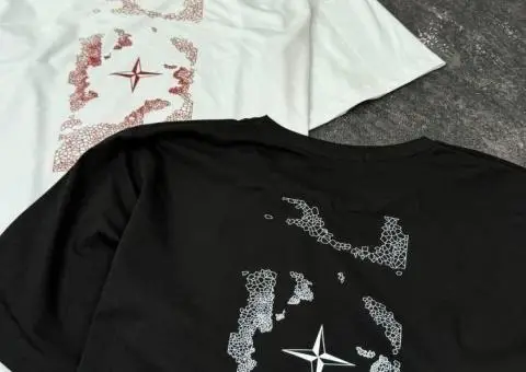 Фудболка STONE ISLAND з нових колекцій в чорному та білому кольорі - 2/3