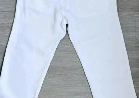 Мужские белоснежные льняные штаны River Island (W36). Новые Оригинал - 1/3