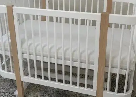Дитяче ліжечко BABYMAX з маятником та колесами. Ліжко з бука 120×60 для новонароджених - 3/3